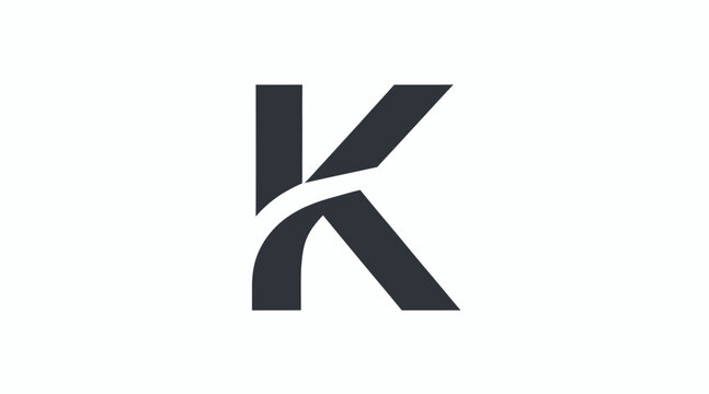 Modern black stylized letter K monogram icon.
