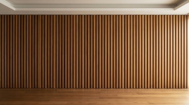 A warm, modern background for interior design featuring rustic natural wood panels wall texture.