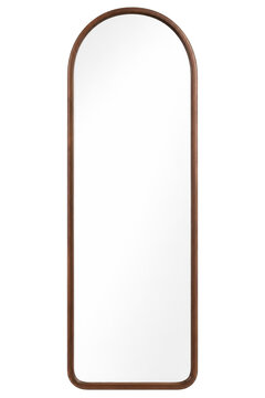 Arched bronze floor mirror with elegant contemporary minimalist frame