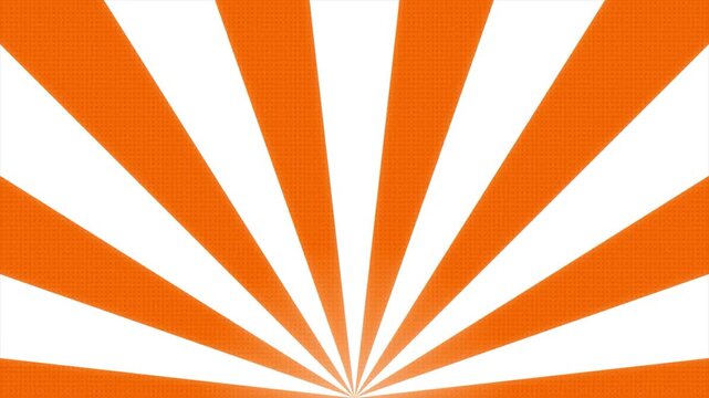 Orange comic style halftone sunbeam background animation. Loop motion design. Suitable for comics, prints, posters, etc. radiates energetic retro vibes. 4k video