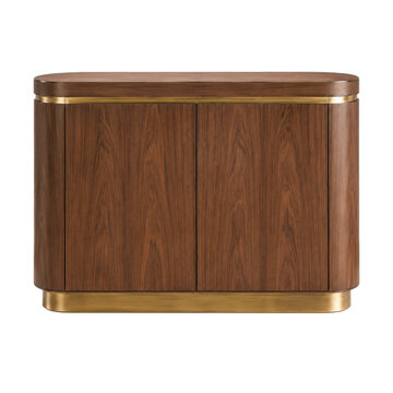 Modern walnut bar cabinet with elegant contemporary storage solution