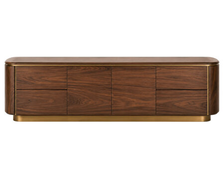 Modern walnut media sideboard with elegant contemporary storage design