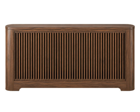Modern walnut slatted sideboard with elegant contemporary storage design