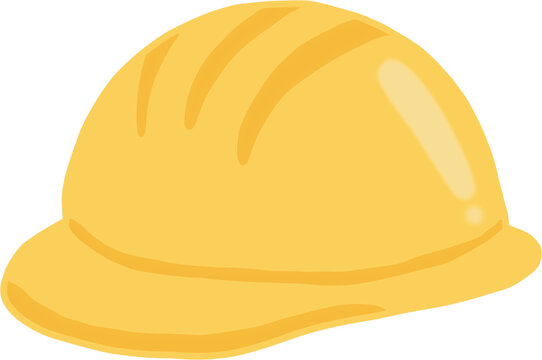 Yellow safety helmet illustration for industrial construction site and occupational safety education