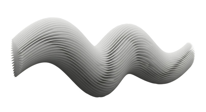 Abstract 3D Wave Form Featuring Dynamic Geometric Slicing and Parametric Flow Design for Modern Minimalist Digital Graphics
