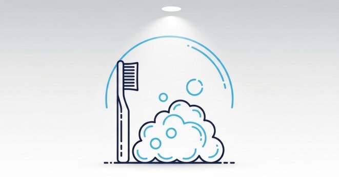 Clean Teeth Dental Care Concept Minimalist Iconography