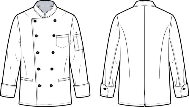 Front and Back View of a Chef Jacket uniform clothing