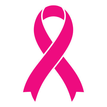 Pink breast cancer awareness ribbon symbol