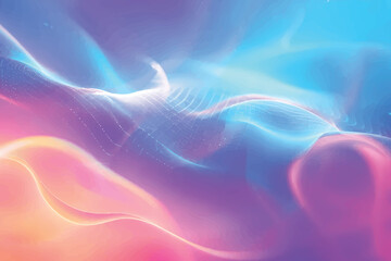 Fototapeta premium Futuristic Neon Wave Abstract Background with Glowing Grid Mesh