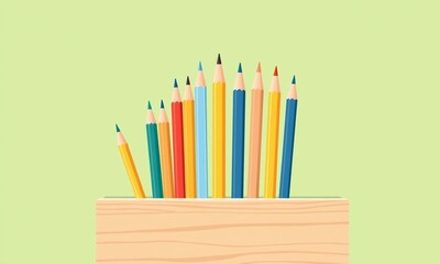 Obraz premium Colorful Pencils Row
