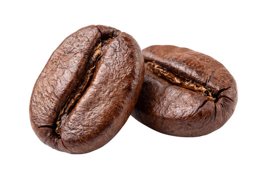 Roasted coffee beans, isolated on transparent background