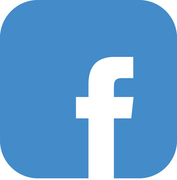 Facebook social media logo icon with white letter f on a blue rounded square background