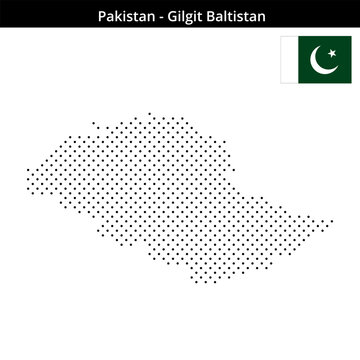 Map of Pakistan region Gilgit-Baltistan in small cross shaped dots