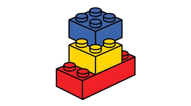 building bricks, toy bricks, stacking blocks, red, yellow, blue, creativity, toy, national lego day, flat vector, vector, illustration, no text, white background, scalable, isolated, play, kids, const