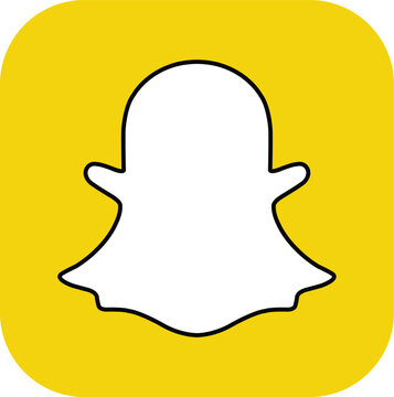 Snapchat social media app logo icon on a yellow rounded square background