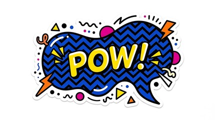 Fototapeta premium Comic book speech bubble with Pow text in retro pop art style