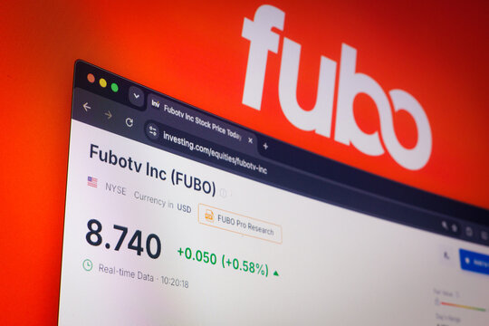 Porto, Portugal - July 28th, 2026: FuboTV stock price chart on investment website screen, FuboTV (FUBO) quotes