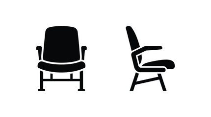 Obraz premium Office chair silhouettes on a white background simple graphic design
