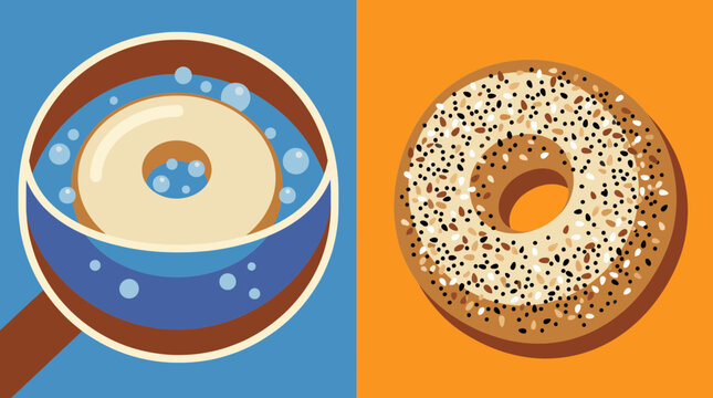 Sourdough Bagel Boiled and Topped with Everything Seasoning