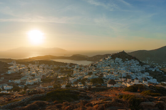 Ios, Greece at sunset 