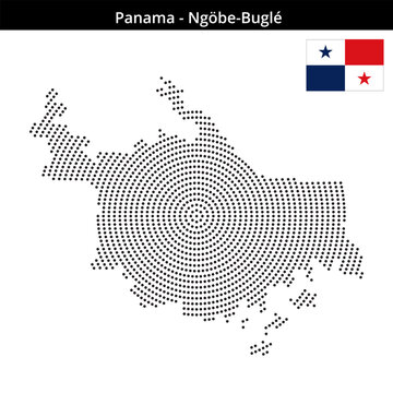 Map of Panama region Ng&ouml;be-Bugl&eacute; in concentric small dots
