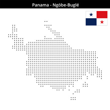 Map of Panama region Ng&ouml;be-Bugl&eacute; in small size dots