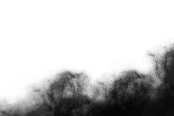 Fototapeta premium Black Dust Cloud Overlay PNG Transparent Background Abstract Smoke Effect