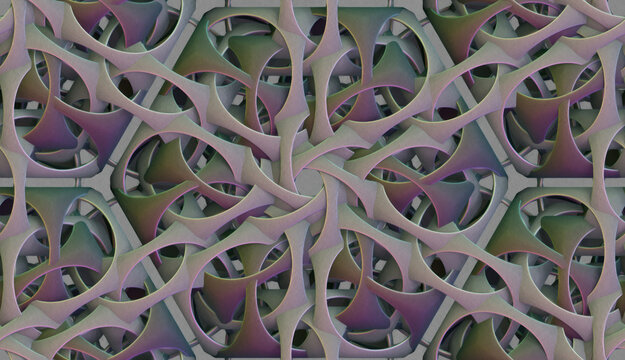 Seamless geometric pattern formed by interwoven organic structures.