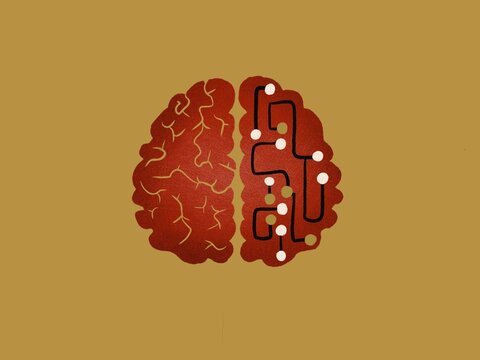 Half human brain half Ai