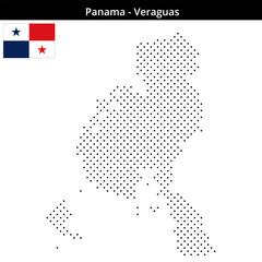 Obraz premium Map of Panama region Veraguas in small cross shaped dots