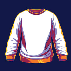 White Crewneck Sweatshirt Apparel Vector Illustration © revpy