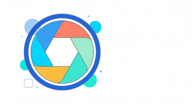 Modern Colorful Camera Shutter Aperture Logo for Photography and Business Focus Vector Illustration