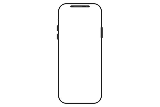 Minimalist smartphone frame outline vector illustration