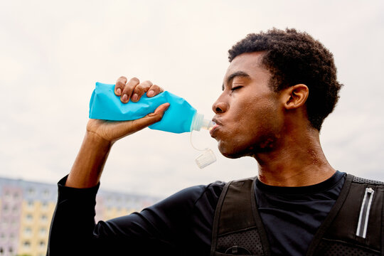 Drink Water During Sports Activity in a Training Session