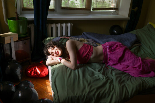 young woman in the room