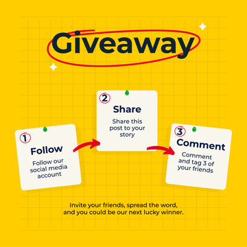 Giveaway time for social media banner design template