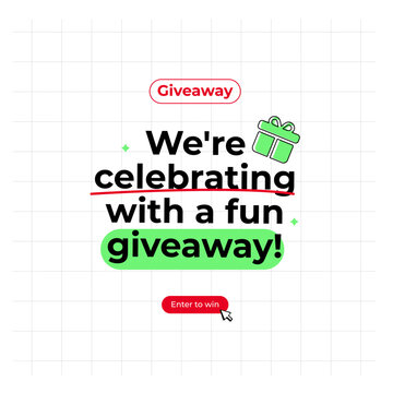 Giveaway time for social media banner design template