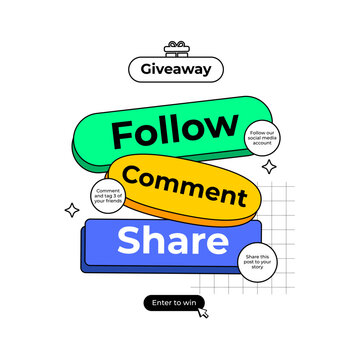 Giveaway time for social media banner design template