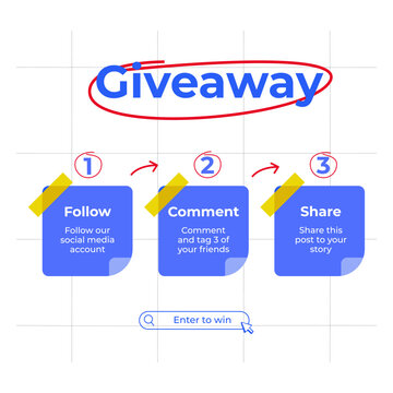Giveaway time for social media banner design template