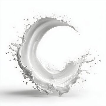 milk splash curved arc motion minimal composition isolated on white background jpg