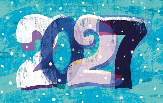 Textured 2027 New Year Typographyб