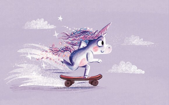 Skater Unicorn:  Action Character