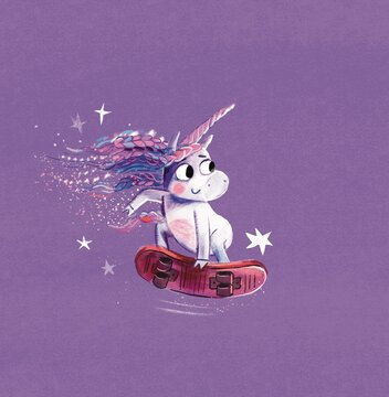 Skater Unicorn:  Action Character