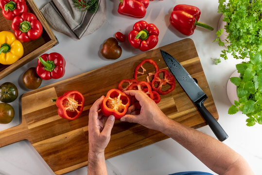 Crop cook preparing vegetable salad