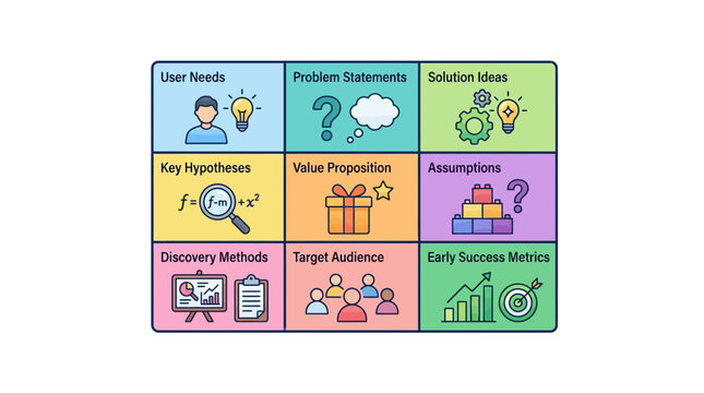 Business Strategy Framework Icons for Startup Planning
