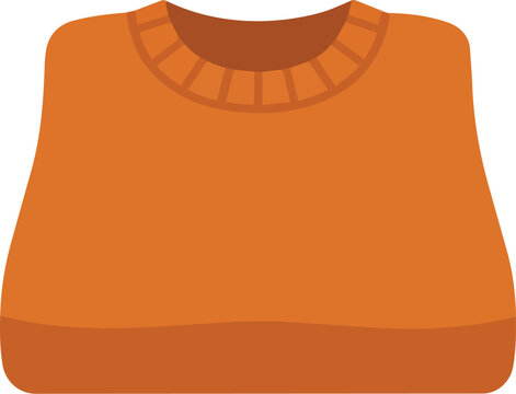 Orange folded knit sweater or pullover, perfect for autumn and winter fashion, cozy apparel and comfortable clothing