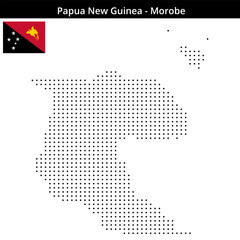 Obraz premium Map of Papua-New-Guinea region Morobe in small size dots
