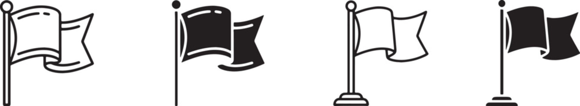 Flag pole icons showing different styles and banner configurations with national