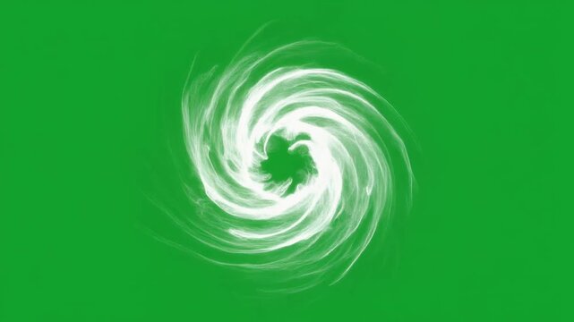 White Toroidal Vortex Green Screen Animation