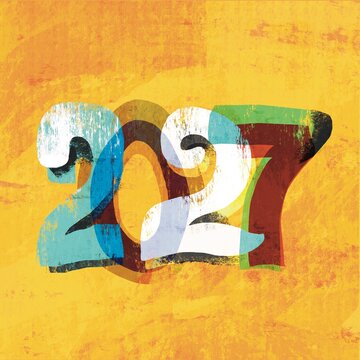 Textured 2027 New Year Typographyб